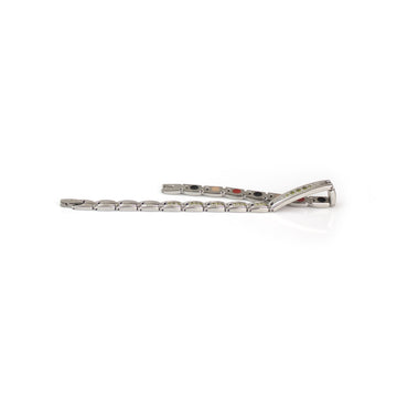 Harlequin - Negative Ion Bracelet, Stainless Steel with Green Swarovski Crystals